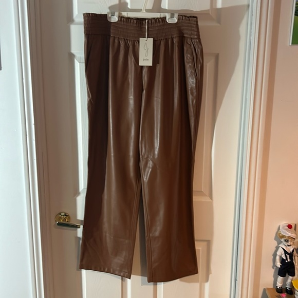 NWT Ladies faux leather Joie cognac dress pants sizes-2x - Picture 1 of 11